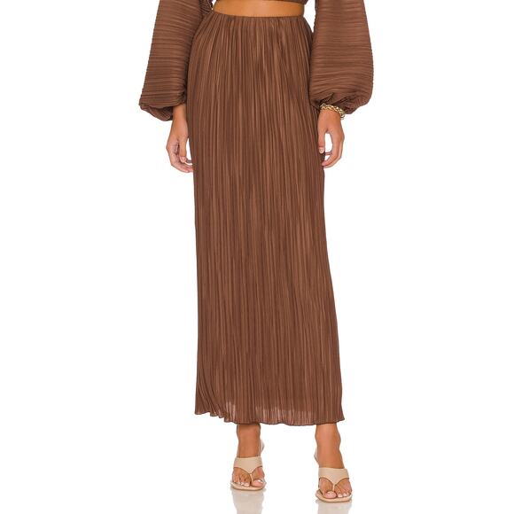 Significant Other 'Adeline' Brown Pleated Skirt Size 2 - Picture 1 of 5